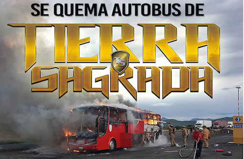 Se incendia autobus de Banda Tierra Sagrada